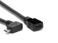 Ľavý uhol Micro USB2.0 Predlžovací nabíjací kábel typu B samec – samica